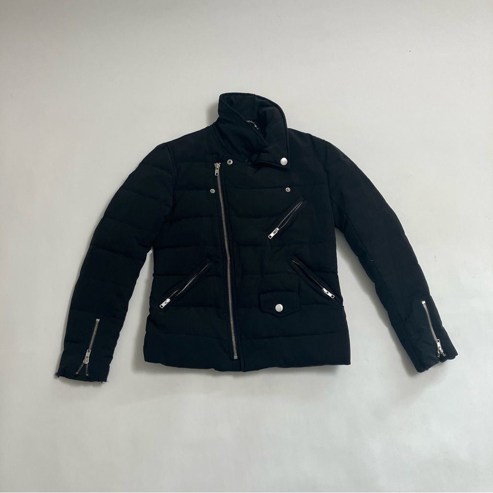 AQUA down puffer moto jacket